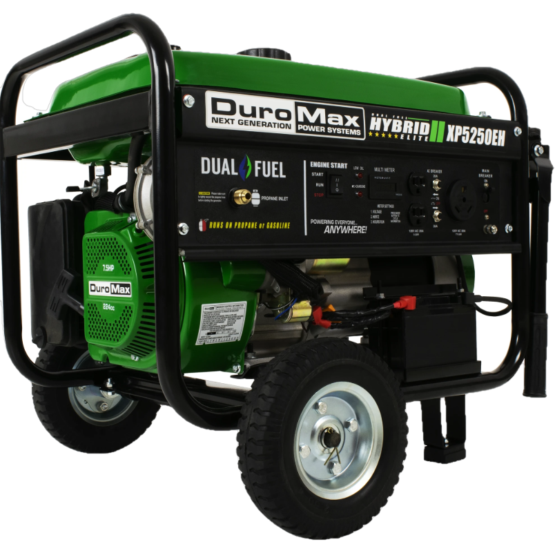 DuroMax XP5250EH 4200W/5250W Dual Fuel Portable Generator with Electric Start - Perfect for Home Backup Power, Camping & Emergency Use