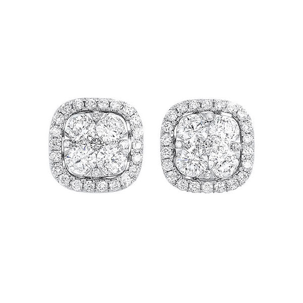 14K White Gold Diamond Stud Earrings (1CTW) - Perfect for Weddings, Anniversaries & Special Occasions