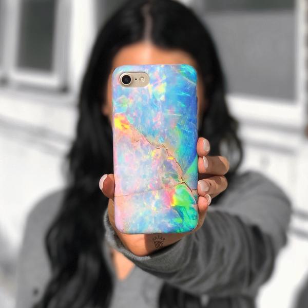 Premium Blue Opal iPhone Case - Shatterproof Protective Cover with Slim Fit Design for iPhone 13/14/15 Pro Max - Perfect for Everyday Use, Travel & Outdoor Activities
