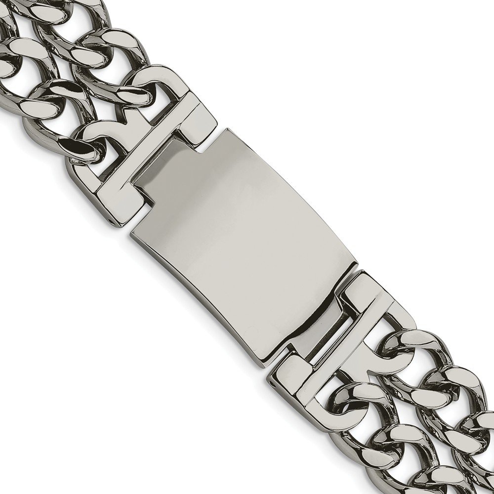 Jewels By Lux Stainless Steel Polished 8-Inch ID Bracelet for Women - Elegant & Durable Jewelry for Everyday Wear, Gifts & Special Occasions