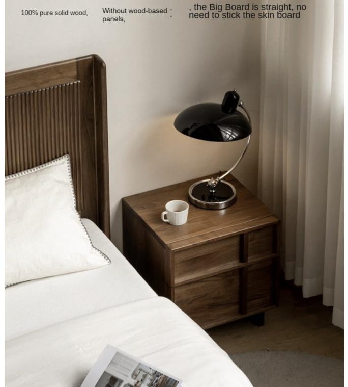 Solid Black Walnut Wood Nightstand with Drawer - Caluswood Bedside Table for Bedroom Storage | Perfect for Small Spaces, Apartment Living & Modern Home Decor