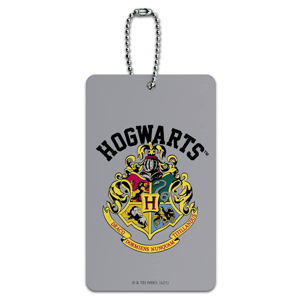 Harry Potter Hogwarts Crest Luggage Tag - Suitcase ID Card Holder for Carry-On Bags - Perfect for Travel, Cosplay, and Harry Potter Fans