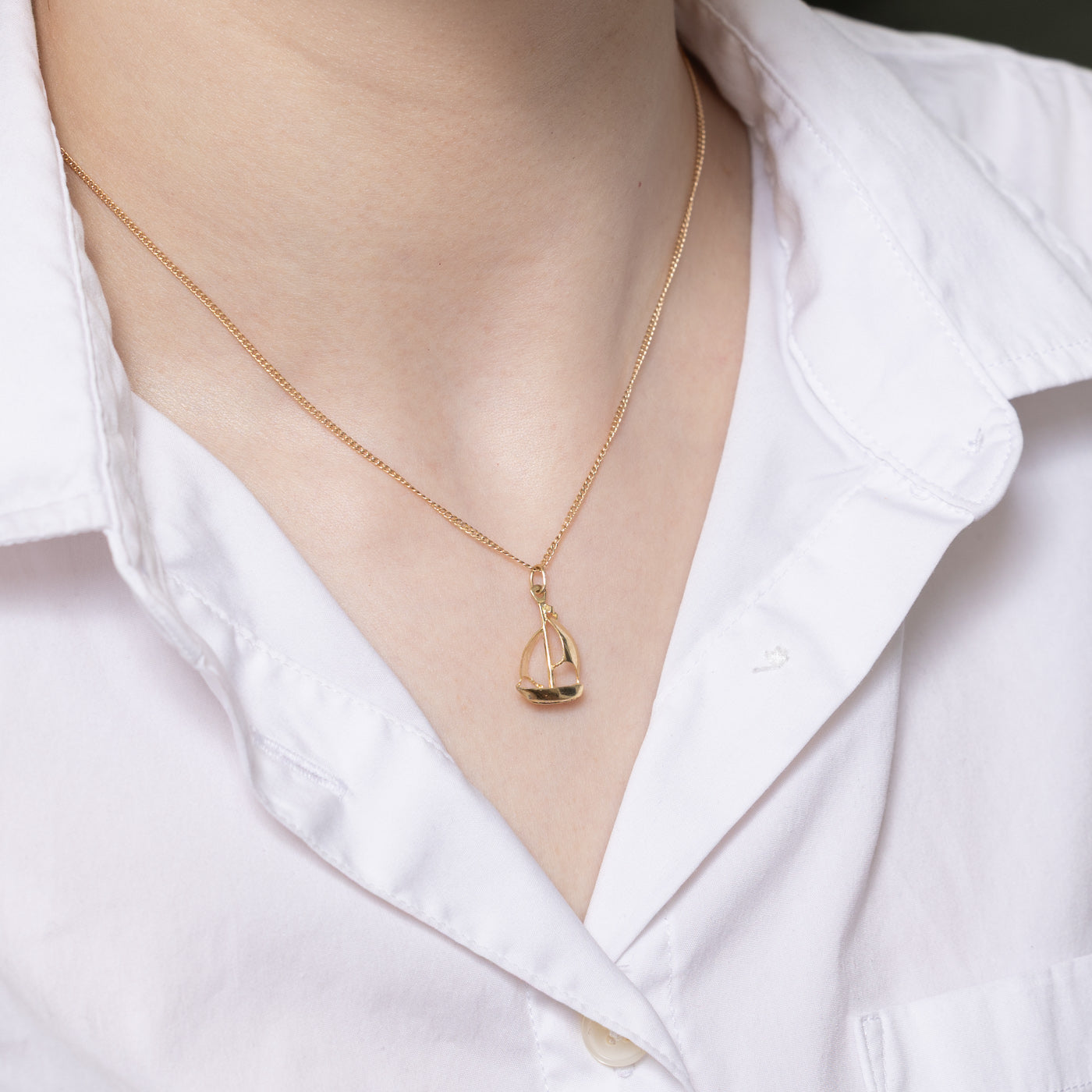 14K Yellow Gold Sailboat Charm Pendant - Dainty Nautical Jewelry for Necklace or Bracelet - Perfect for Beach Vacations, Sailing Enthusiasts & Summer Fashion