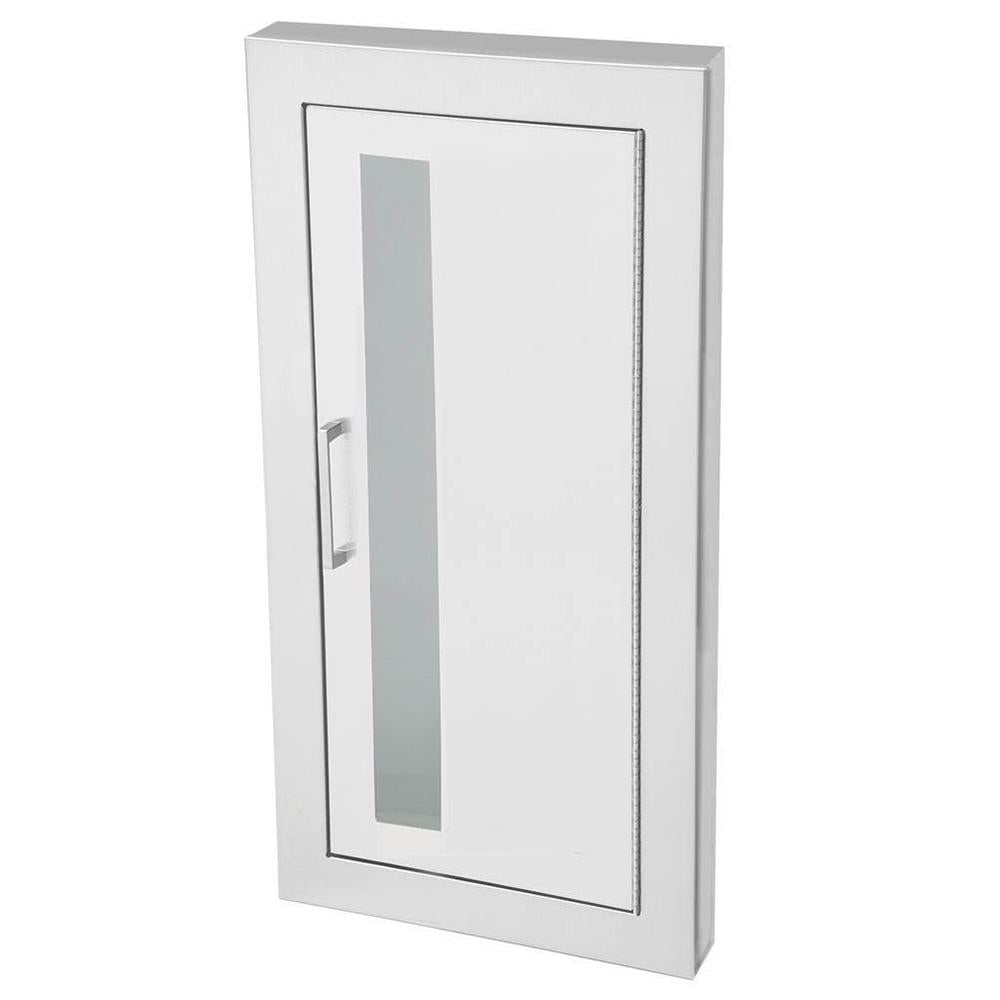 JL Industries 1826V10 Clear Acrylic Fire Extinguisher Cabinet - Vertical Duo with Pull Handle for Schools & Commercial Buildings - Wall Mount Safety Storage Solution for Classrooms, Offices & Hallways