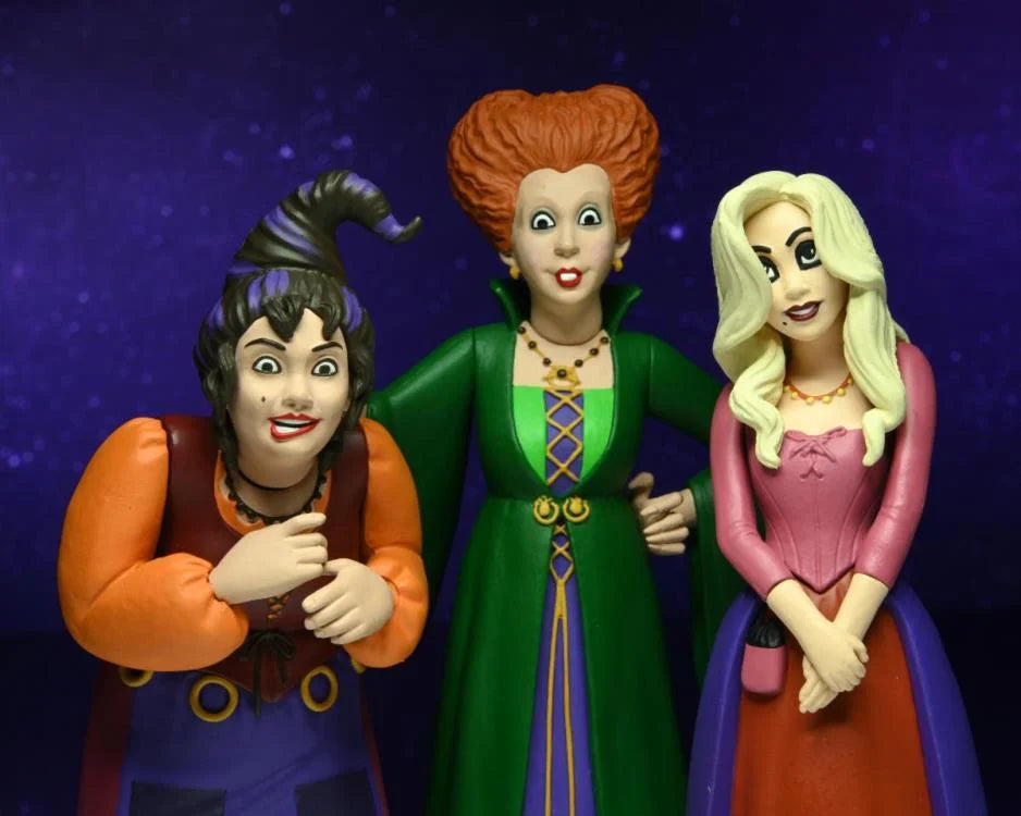 Hocus Pocus Toony Terrors Sanderson Sisters 3-Pack Action Figures - Collectible Halloween Decor for Disney Fans & Movie Lovers - Perfect for Display, Gifts, and Themed Parties