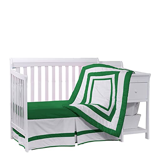 Modern Hotel Style 3-Piece Crib Bedding Set for Baby Dolls - Soft Green Nursery Decor | Perfect for Dollhouses, Pretend Play & Toddler Bedrooms