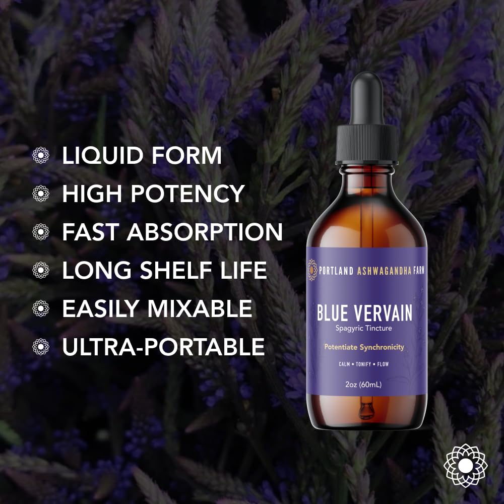 Blue Vervain Fresh Spagyric Tincture 2oz - Organic Herbal Extract for Stress Relief & Relaxation - Perfect for Aromatherapy, Meditation & Natural Wellness