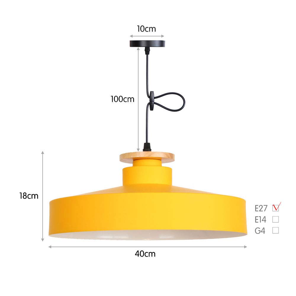 Nordic Wooden Macaron Single Head Chandelier - Industrial Style Ceiling Pendant Light with 1 Bulb, Creative Bar Lighting Fixture for Kitchen Island, Bedroom, Dining Room and Living Room Decor