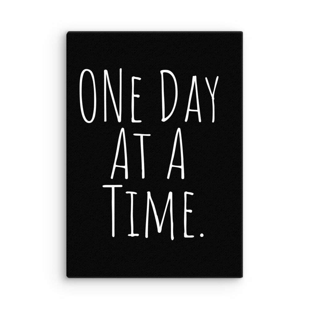 One Day at a Time Canvas - Motivational Recovery & Mindfulness Wall Art Decor for Home, Office, or Therapy Room - Perfect for Addiction Recovery, Mental Health Awareness & Daily Inspiration