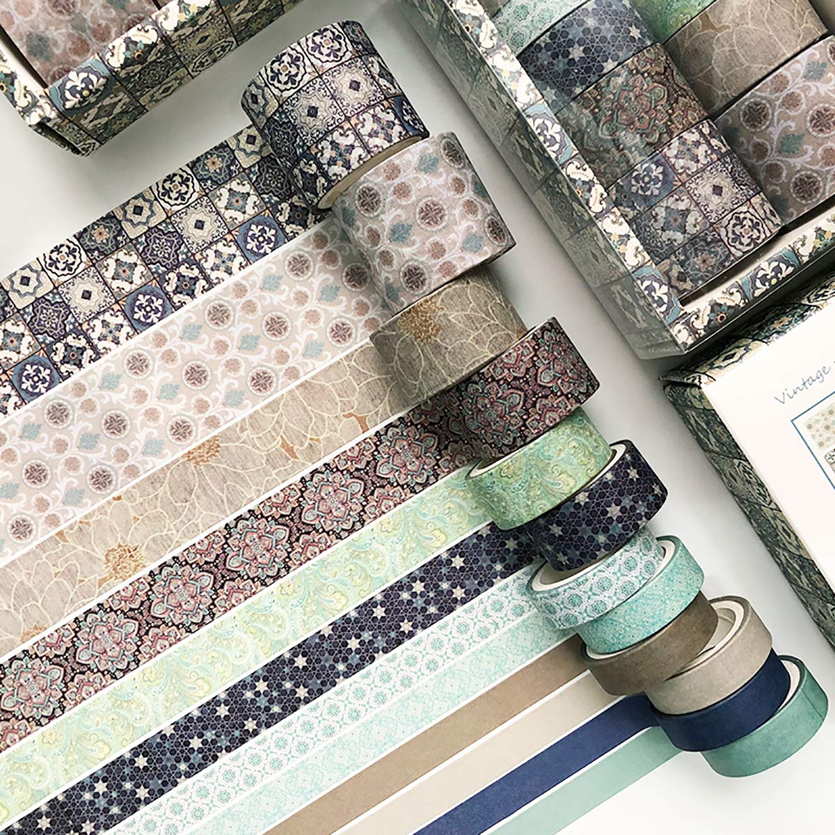 Vilihkc 12 Rolls Washi Tape Set - Decorative Masking Tapes for Crafts, Scrapbooking, Bullet Journaling, DIY Gift Wrapping - Perfect for Kids Art Projects & Home Office Organization