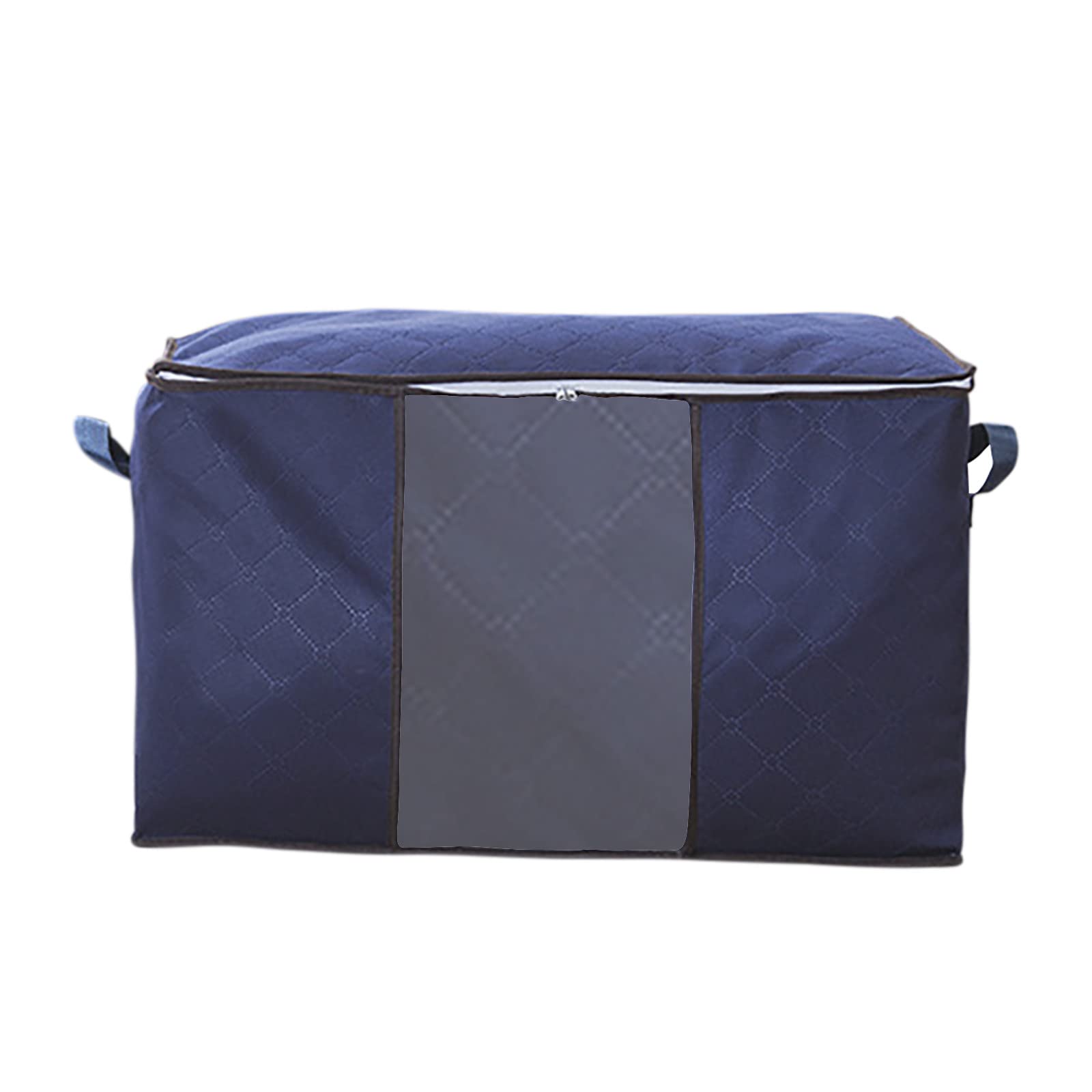 Large Capacity Cotton Quilt Storage Bags with Sturdy Zipper & Clear Window - Thickened Non-Woven Closet Organizers for Comforters, Blankets & Bedding - Perfect for Closet, Underbed & Seasonal Storage