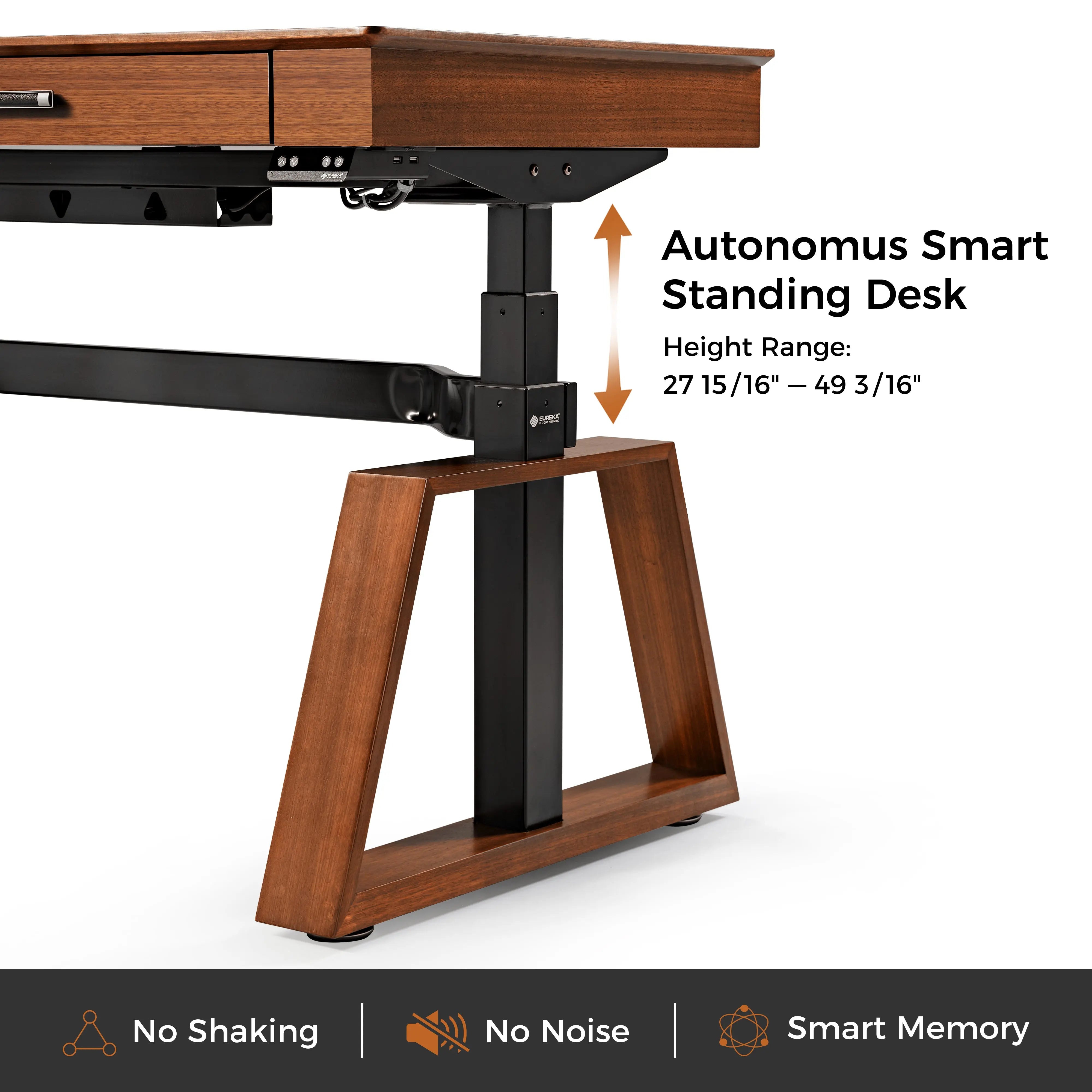 Ark Executive Standing Desk 63x29 Inches - Adjustable Height Electric Standing Desk for Home & Office - Ergonomic Sit to Stand Workstation with Spacious Desktop for Computer, Laptop, and Office Work