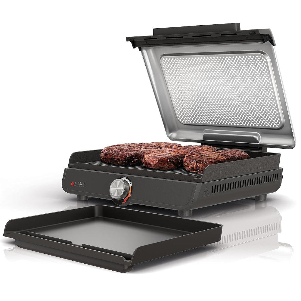 Ninja GR101CCO Electric Griddle & Indoor Grill - Certified Refurbished with Home Essentials Warranty | Perfect for Small Kitchens, Apartments & Healthy Cooking