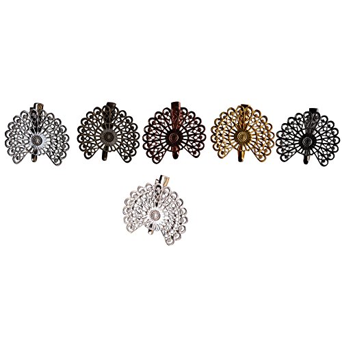 Vintage Peacock Hair Clips for Women - Retro Party Hair Accessories for Thick & Fine Hair