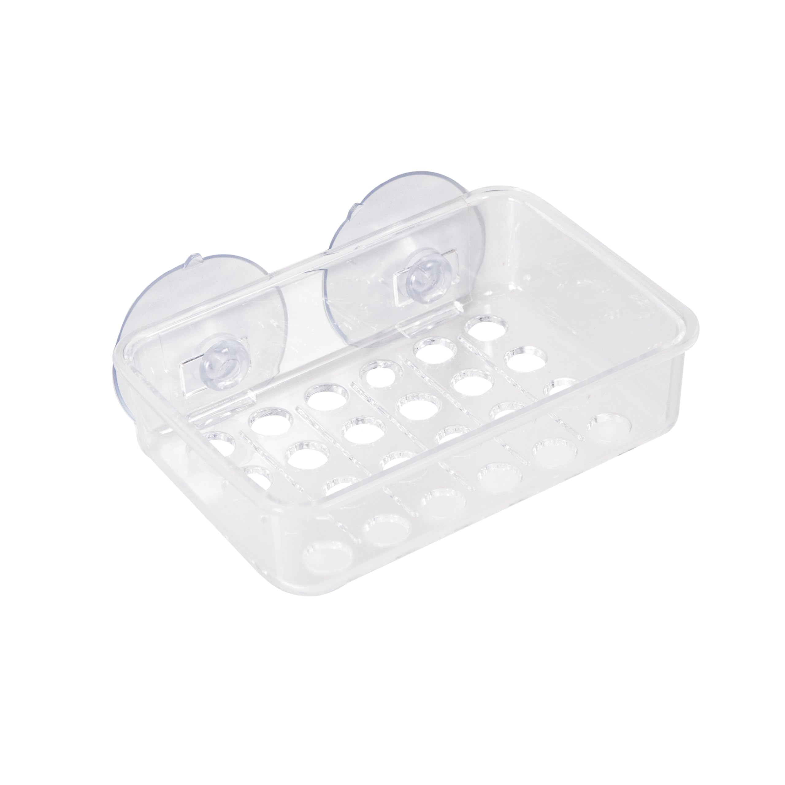 Kenney Clear Plastic Soap Bar Holder for Shower - Non-Slip Bathroom Organizer with Drainage Holes, Perfect for Showers, Bathtubs, and Sinks