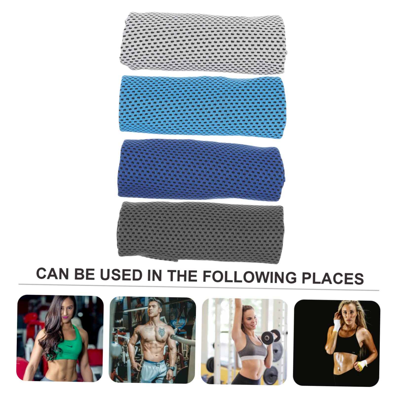 INOOMP 8 Pack Cooling Microfiber Towels - Quick Dry Travel & Sports Towel for Neck, Face & Body - Perfect for Gym, Hiking, Yoga & Outdoor Activities