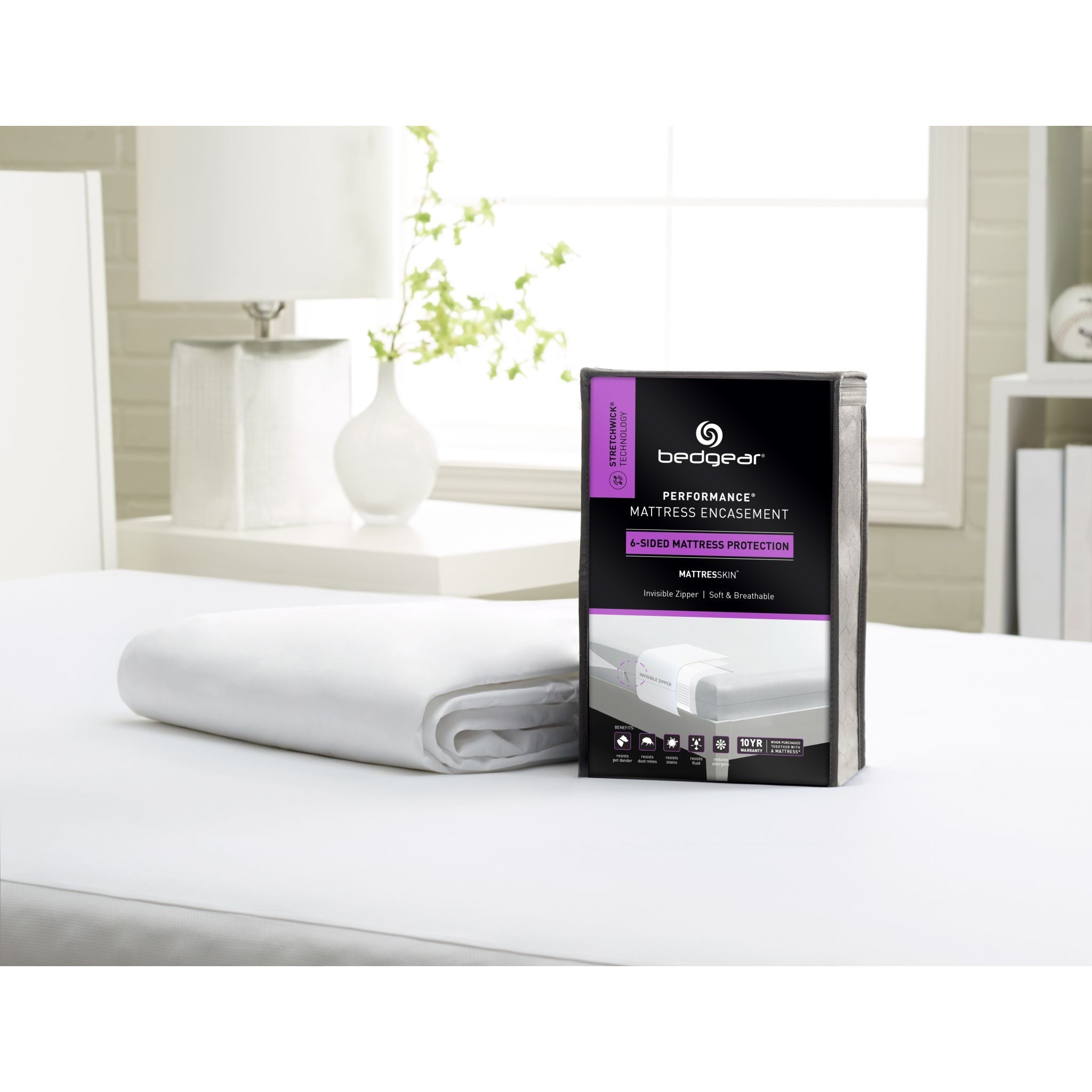 Bedgear Premium Mattress Encasement - Waterproof, Hypoallergenic, Bed Bug Proof Mattress Protector for Allergies & Dust Mites - Perfect for Home, Hotel, Dorm & Travel Use