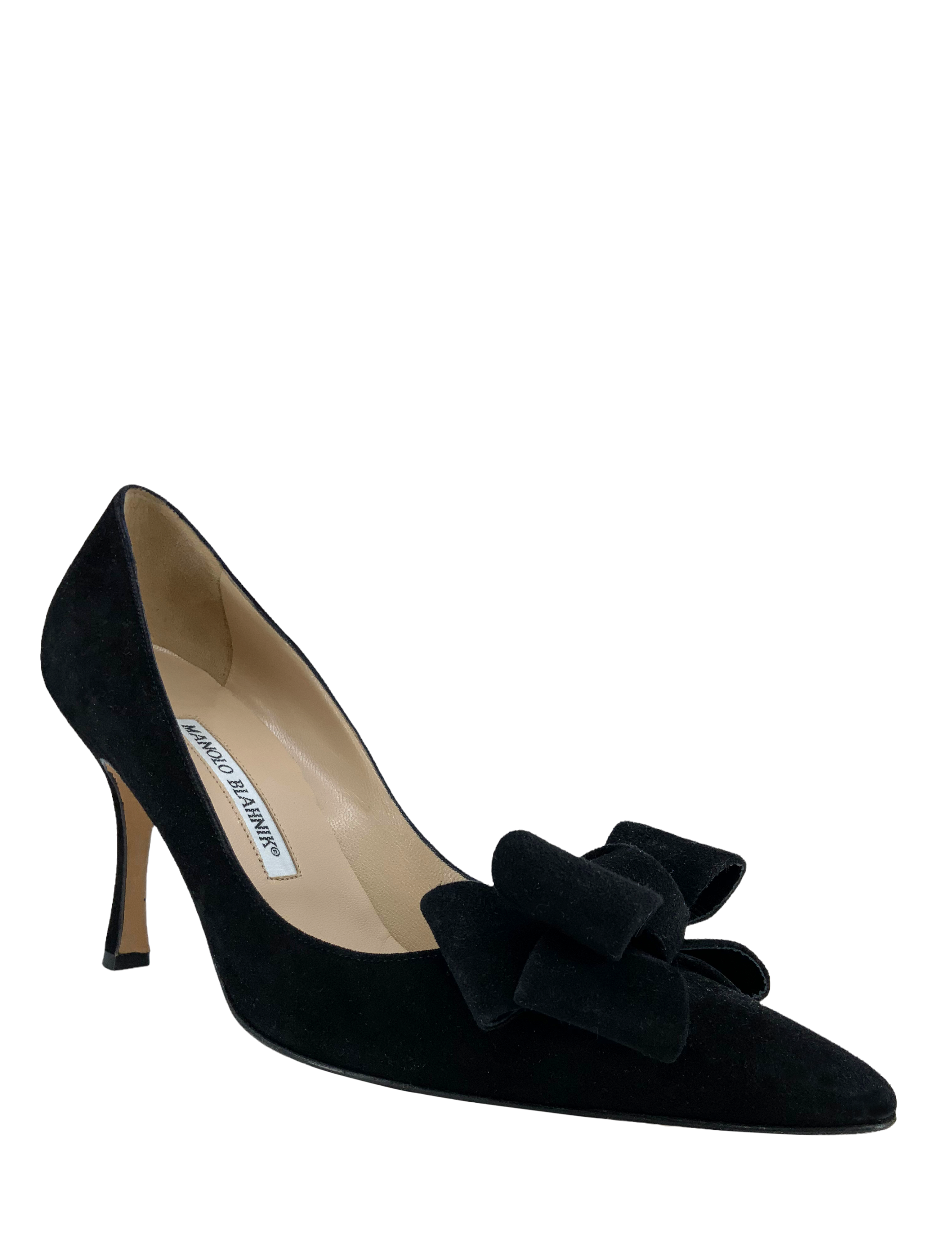 Manolo Blahnik Lisanew Suede Pumps Women's Size 7.5 - Elegant High Heels for Parties, Weddings & Special Occasions