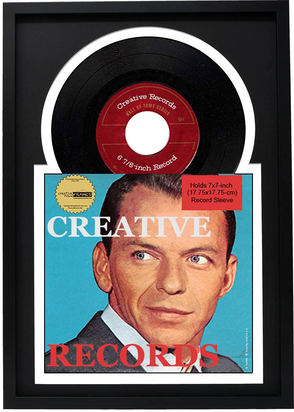 7-Inch Vinyl Record Frame with Double Black-White Matting - Displays 6 7/8