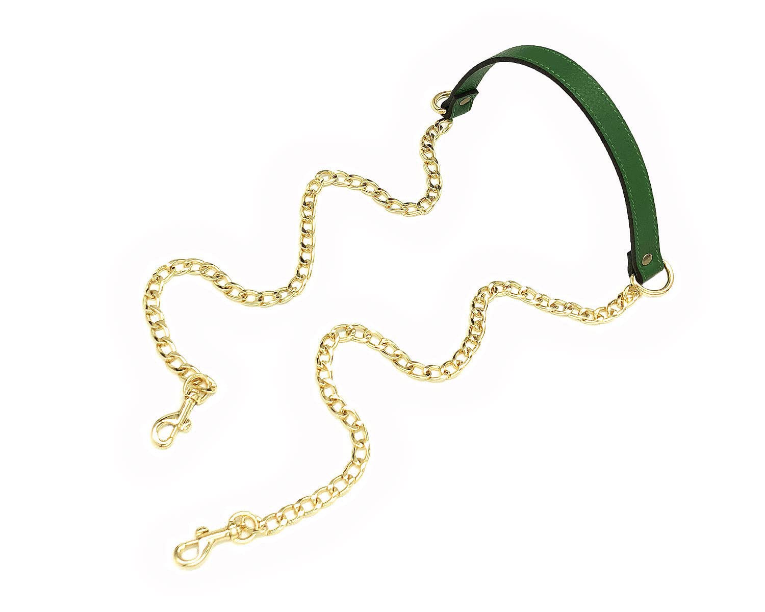 VanEnjoy 18MM Replacement Chain & Genuine Leather Shoulder Crossbody Strap for Handbags, Purses & Totes - Adjustable & Durable (Green) | Perfect for Everyday Use, Work, Travel & Special Occasions