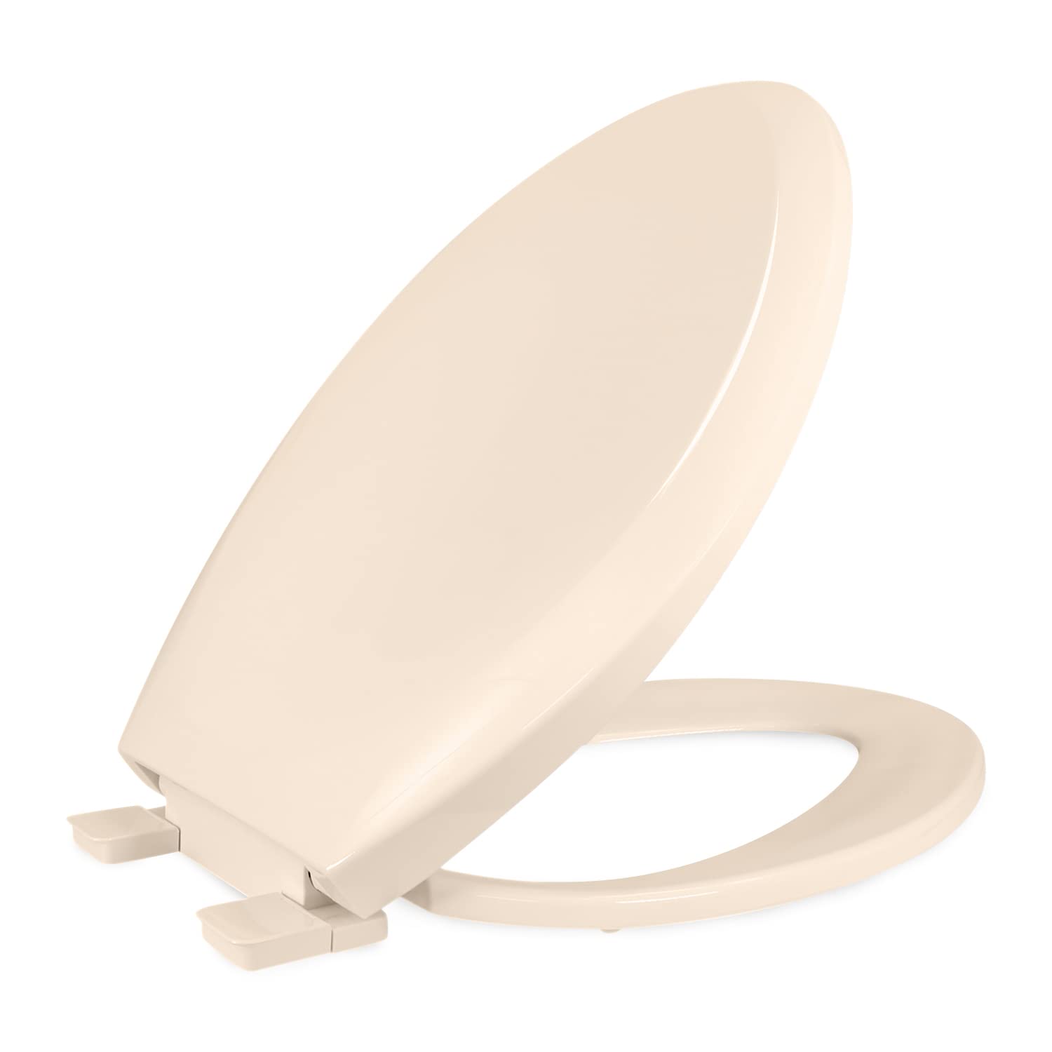 B4TSPE Elongated Slow Close Plastic Toilet Seat - Easy to Remove & Install, Durable Bone White - Perfect for Bathroom Upgrade & Home Renovation