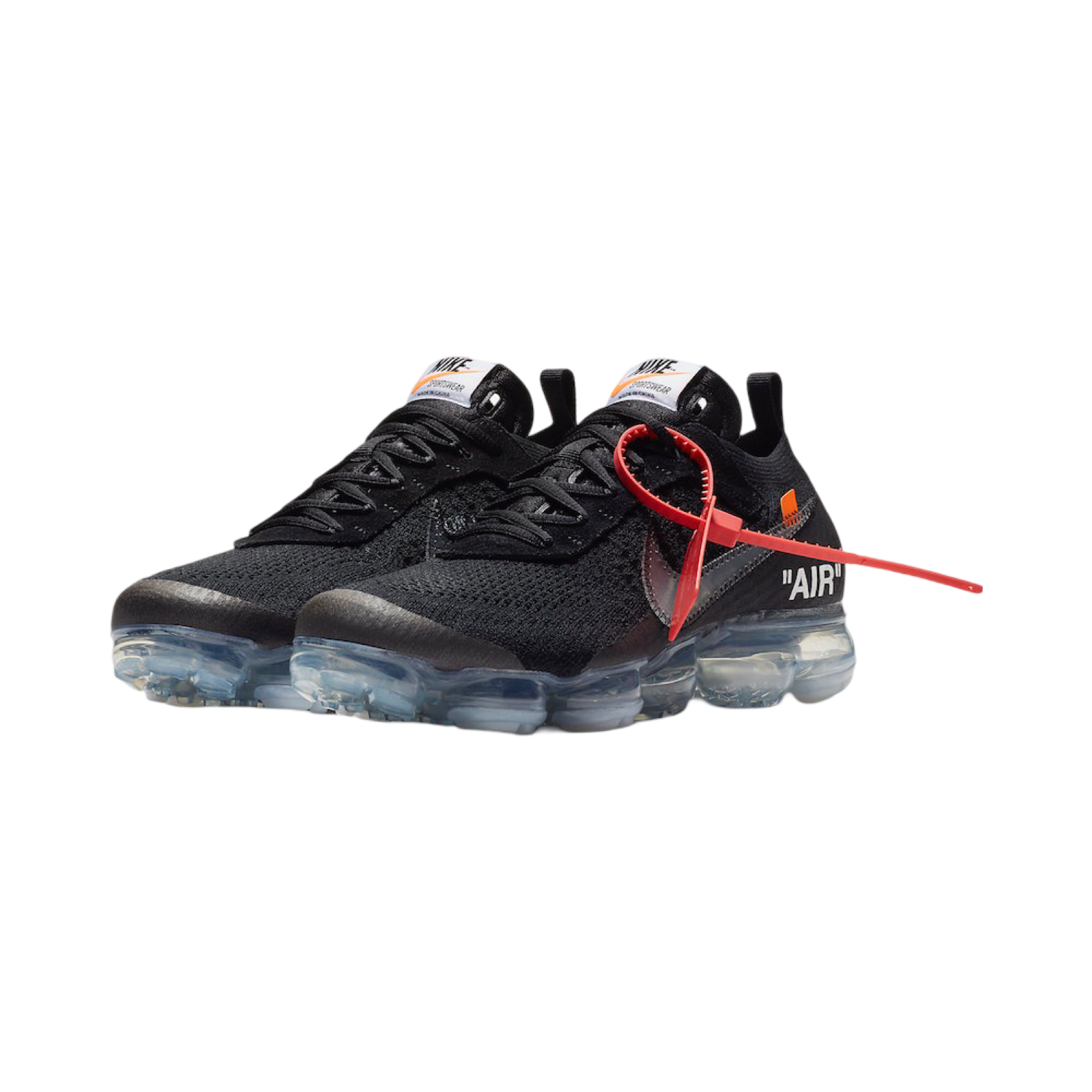 OFF WHITE x Nike Air VaporMax Flyknit Men's Running Shoes (2018) - Black/Clear/Total Orange - Limited Edition Sneakers for Streetwear & Gym Workouts