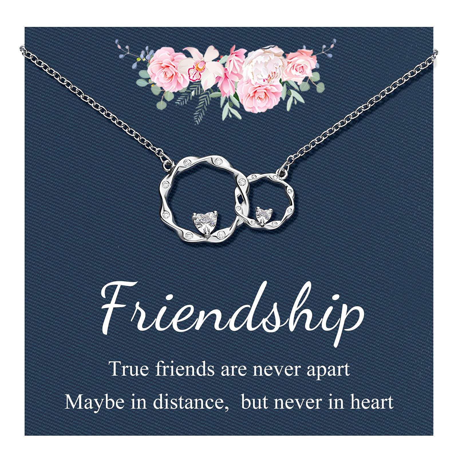 Sincere Sister Necklace - Interlocking Infinity Circles Jewelry for Sister, Best Friend, Women & Girls - Perfect Birthday, Wedding, Christmas & Mother's Day Gift for Her
