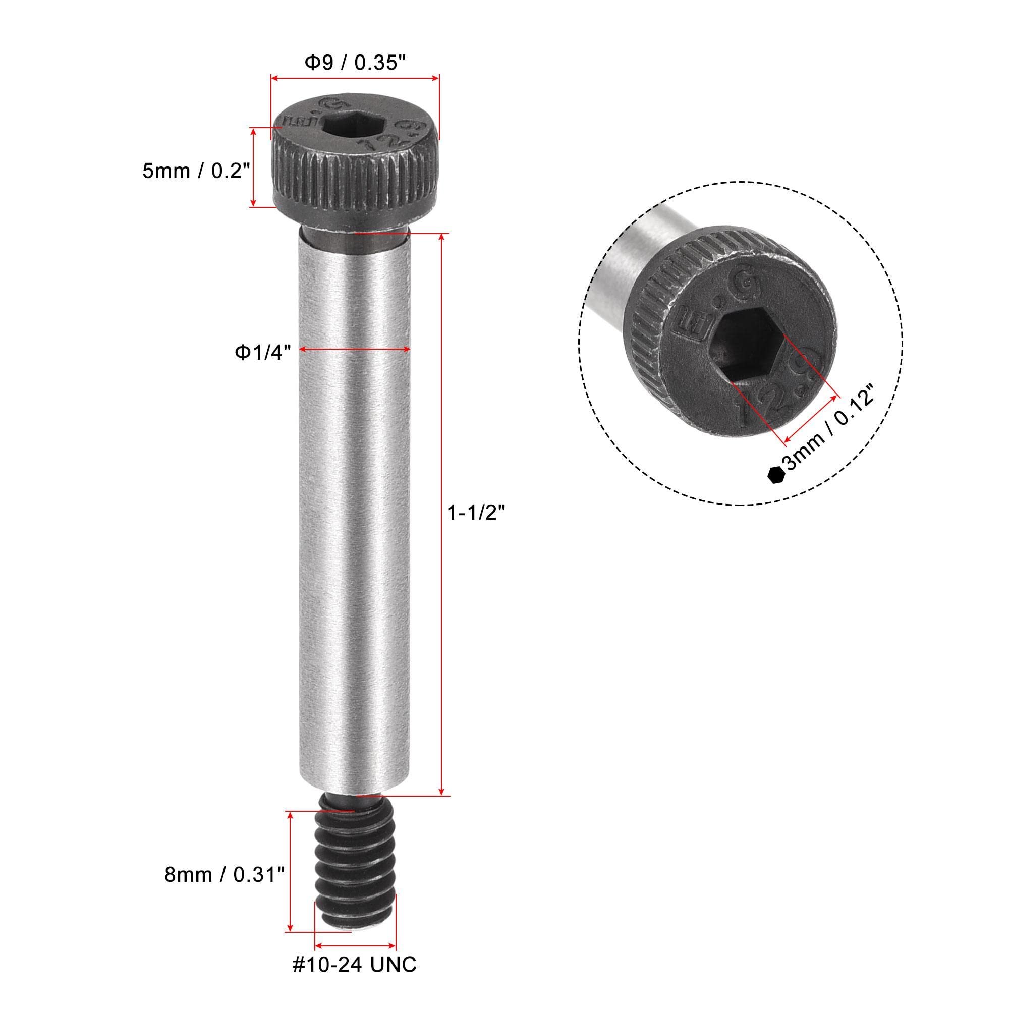 uxcell Alloy Steel Hex Socket Shoulder Screws 1-1/2