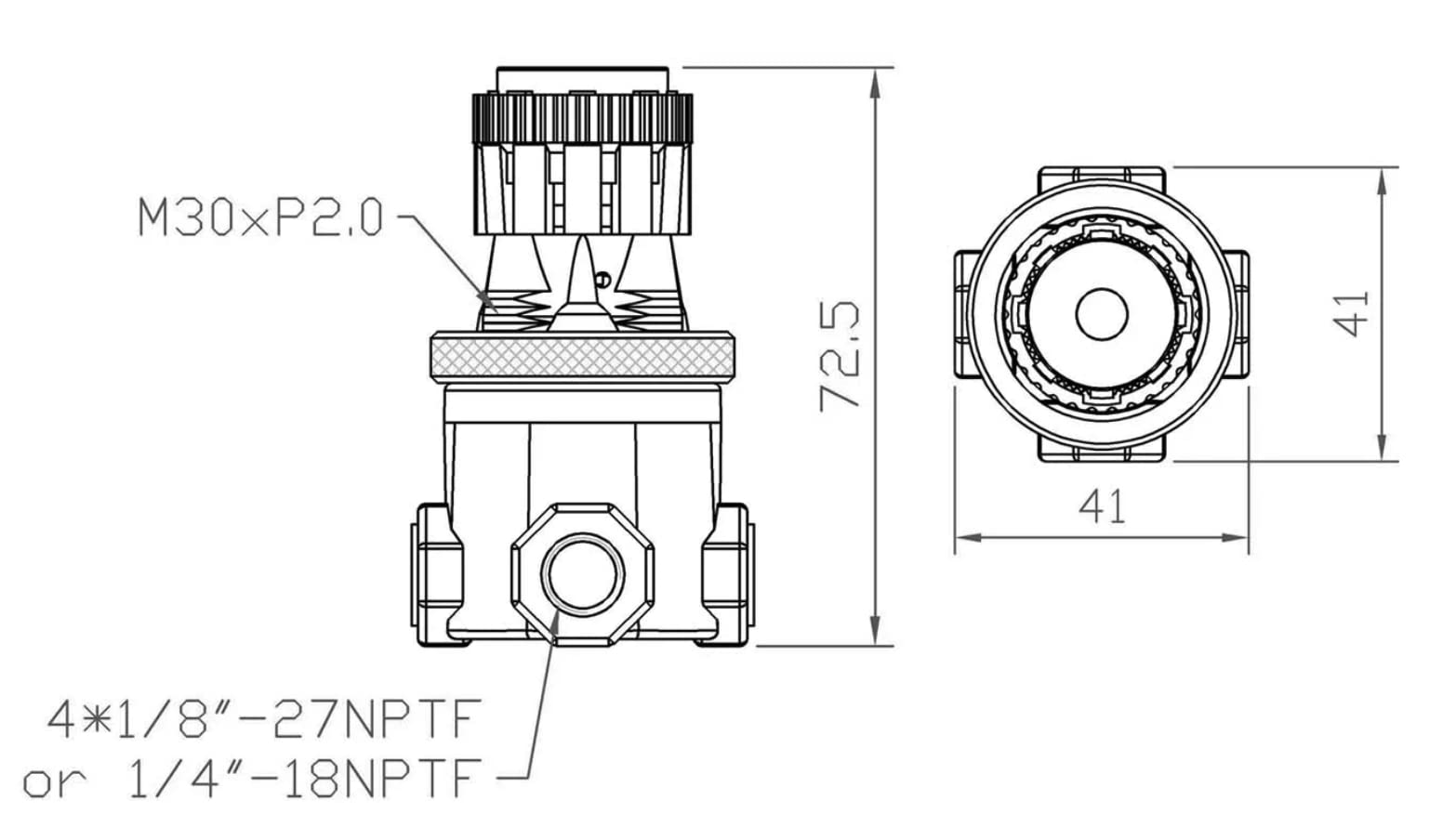 Mini Pressure Air Regulator 14R Series - 1/4