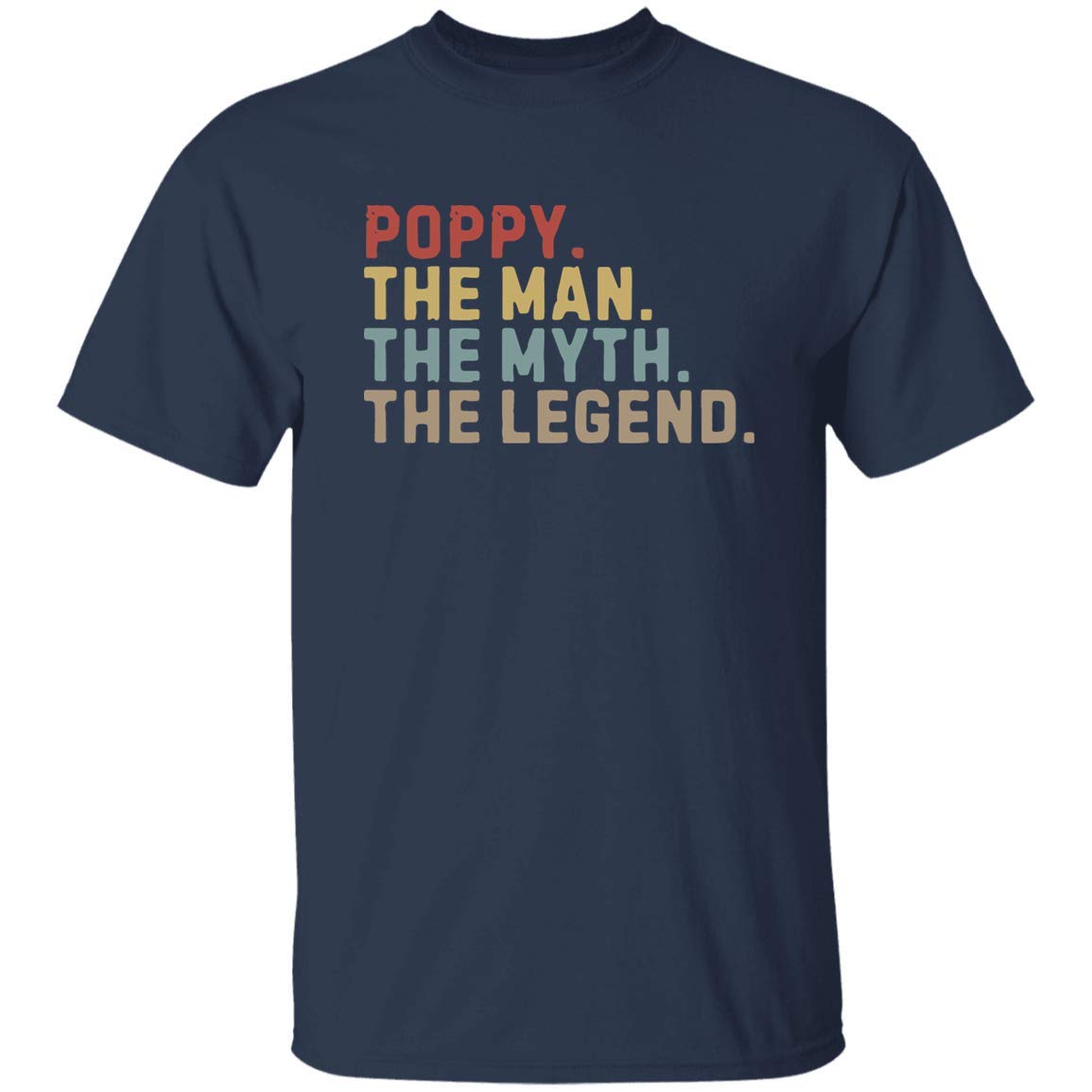 Poppy The Man The Myth The Legend Graphic T-Shirt - Funny Vintage Style Cotton Tee for Men - Perfect for Casual Wear, Gifts & Pop Culture Fans
