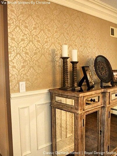 Classic Damask Stencil for DIY Home Decor, Wall Painting, and Furniture Upcycling | Reusable Decorative Template for Crafts and Art Projects