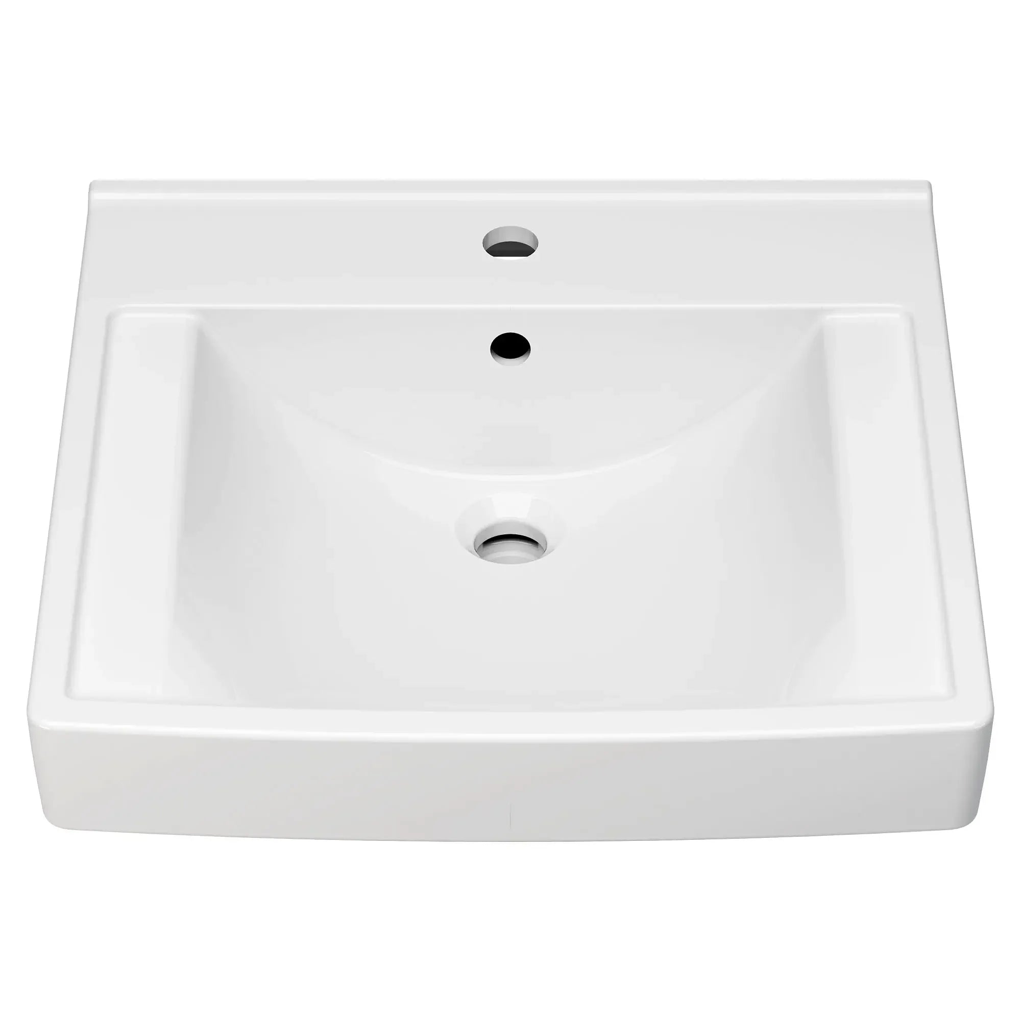 Decorum® 21 x 20.25 Inch (533 x 514 mm) Wall Mounted EverClean® Bathroom Sink with Center Hole - Perfect for Small Bathrooms, Powder Rooms & Vanities