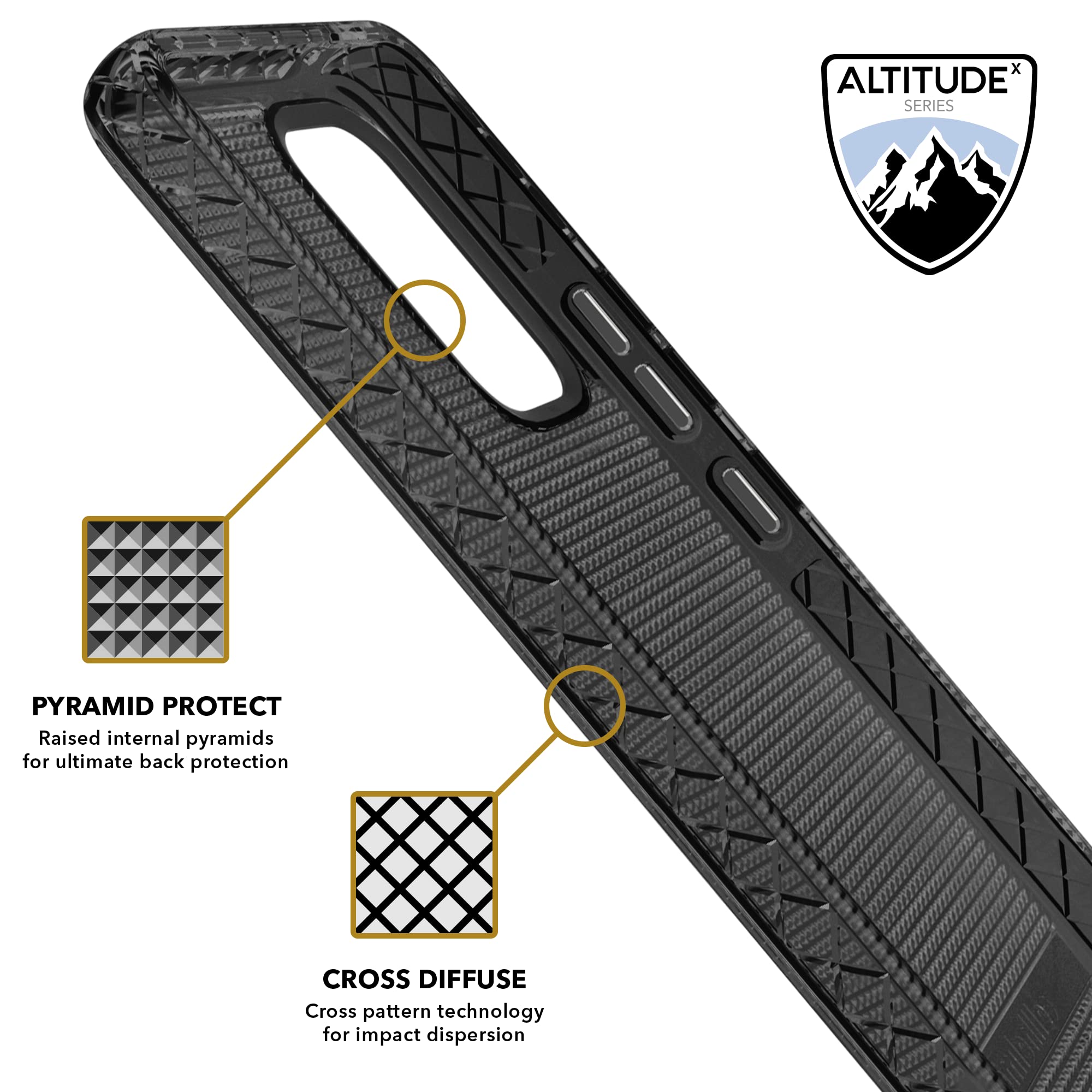 Cellhelmet Altitude X Series Rugged Case for Samsung Galaxy A03S - Shockproof & Drop Protection - Black - Perfect for Outdoor Adventures & Daily Use