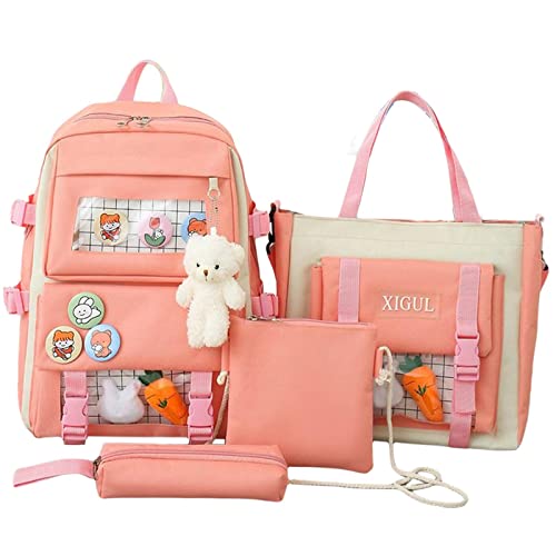 Shamjina Stylish Pink Printed Backpack for Women & Teens - Fashionable School, Travel & Everyday Use Purse Backpack