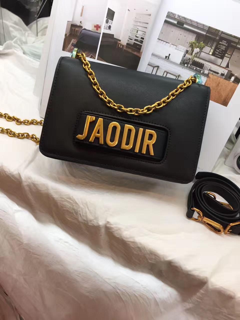 J'Adior Black Calfskin Flap Bag - Luxury Designer Crossbody Purse for Women, Perfect for Evening Parties & Date Nights