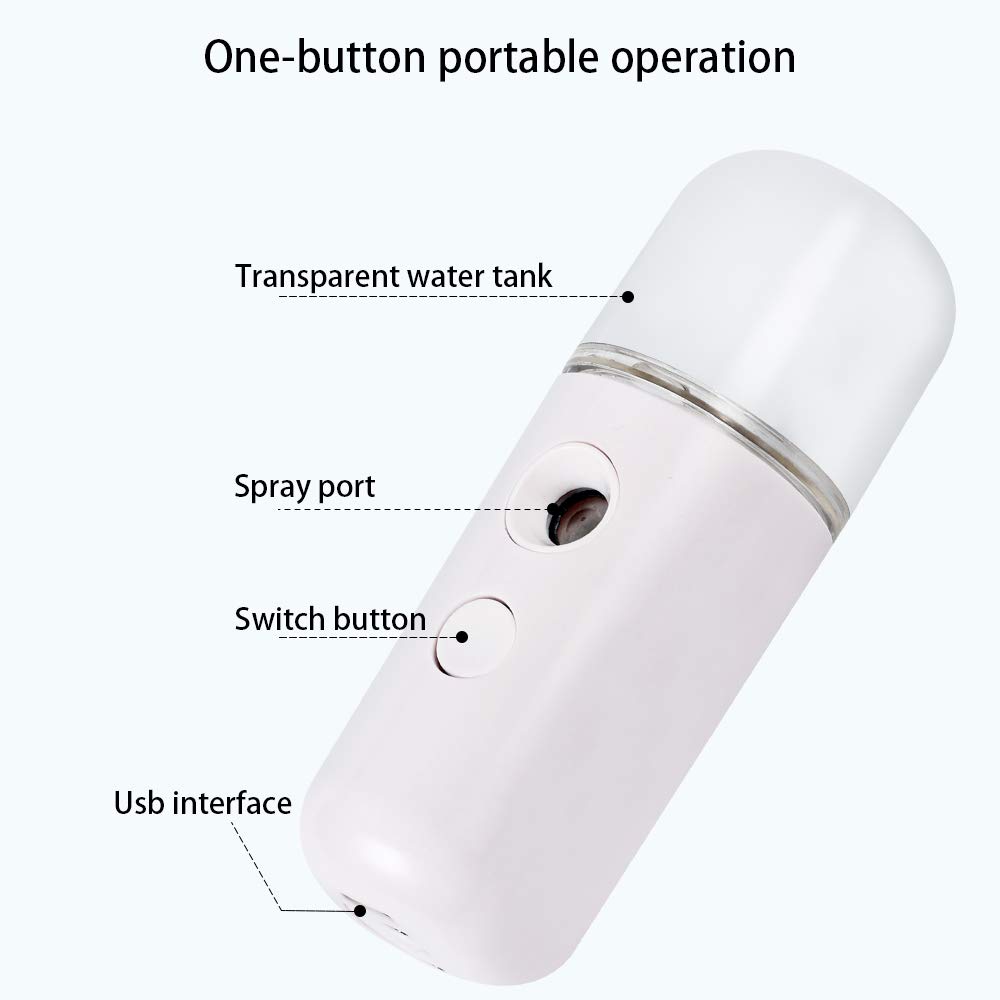 Portable Nano Facial Mister - USB Rechargeable Mini Face Sprayer for Skin Care, Eyelash Extensions & Makeup | Travel-Friendly Atomizing Mist Device (4-Pack) | Perfect for Hydration, Makeup Setting & Spa Treatments