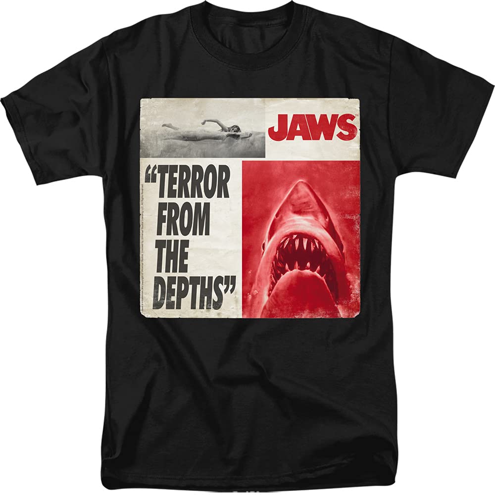 Jaws Terror Unisex T-Shirt for Men & Women - Soft Cotton Tee for Casual Wear, Halloween Costumes & Movie Fan Gifts