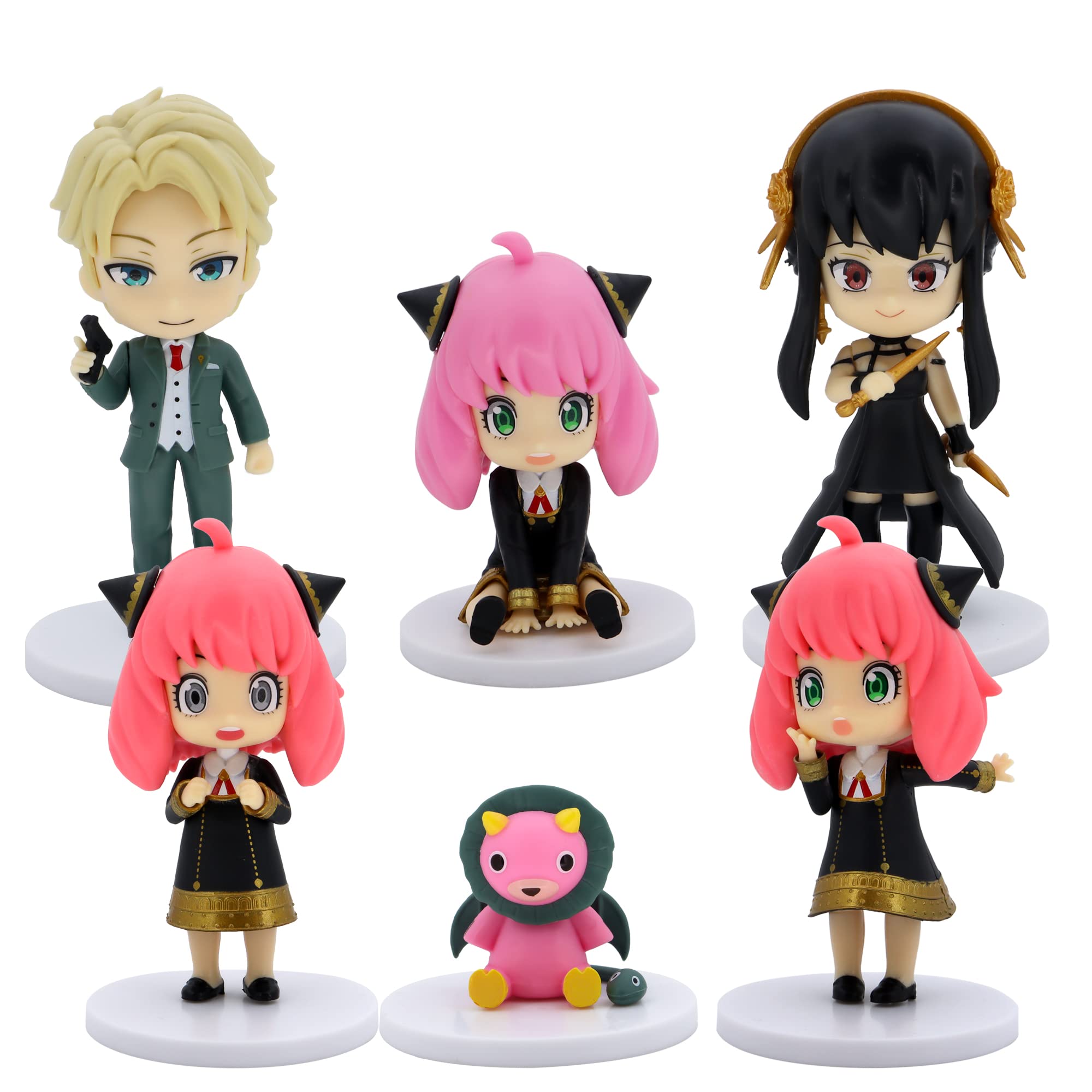 SPYxFAMILY Anya Forger Action Figure Set (6 Pcs) - Anime Collectible, Desktop Decor, Perfect Gift for Anime Fans & Friends | Great for Home Display, Office Decorations, and Anime Collections