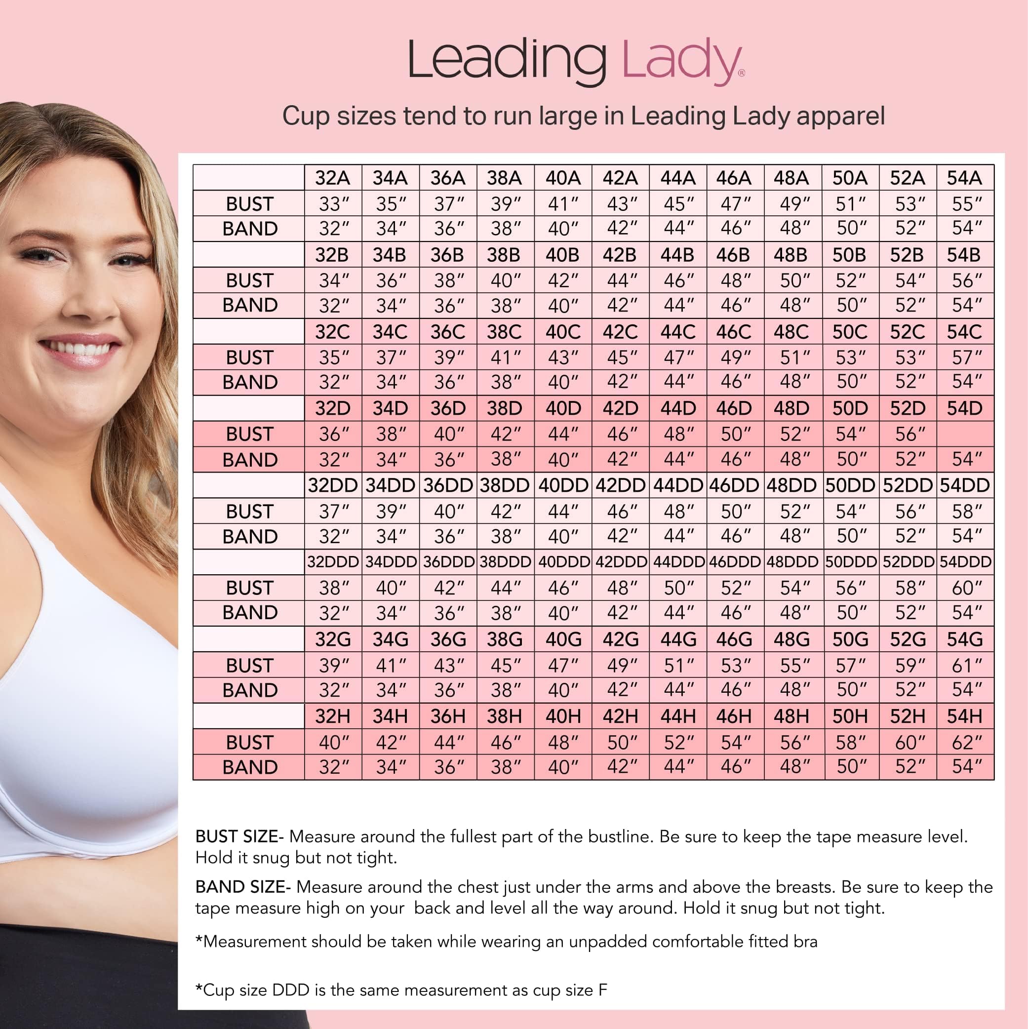 LEADING LADY Brigitte Racerback Front-Closure Bra - Molded, Padded, Seamless T-Shirt Bra for Women | Plus Size Support | Perfect for Yoga, Workouts & Everyday Comfort