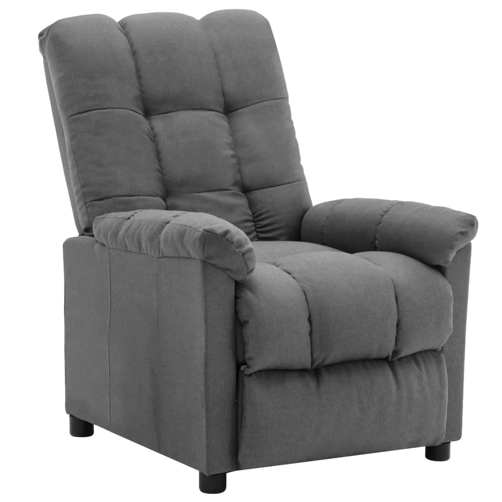 Comfy Recliner Chair for Living Room, Bedroom & Office - Light Gray Fabric Sofa Armchair with Lazy Boy Design - Perfect for Home Theater Seating, TV Watching & Relaxation