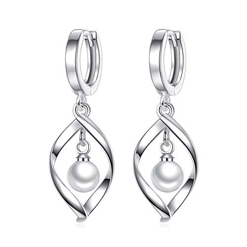 La Menars Freshwater Pearl Dangle Earrings for Women - Elegant Silver Jewelry for Girls, Perfect Anniversary, Birthday & Valentine's Day Gifts - Ideal for Weddings, Parties & Special Occasions