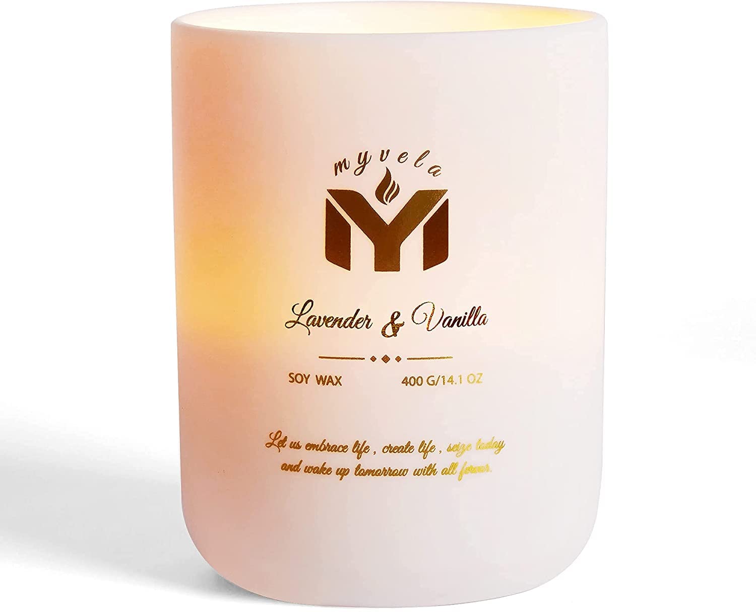 Lavender Vanilla Scented Candle - Handmade Aromatherapy Gift for Women, Home & Holidays (14.1oz)