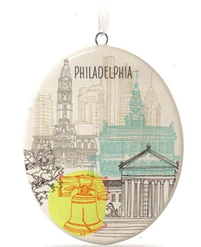 Hallmark Philadelphia City Landmarks Ceramic Ornament - Collectible Keepsake for Christmas Tree Decor, Home Display & Gift Giving