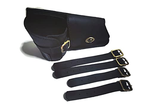 **Genuine Leather Cup Holder for Honda Rebel CMX 300 & 500 - Black Saddle Bag Side Frame Cover & Fairing Accessory - Perfect for Motorcycle Rides & Travel**