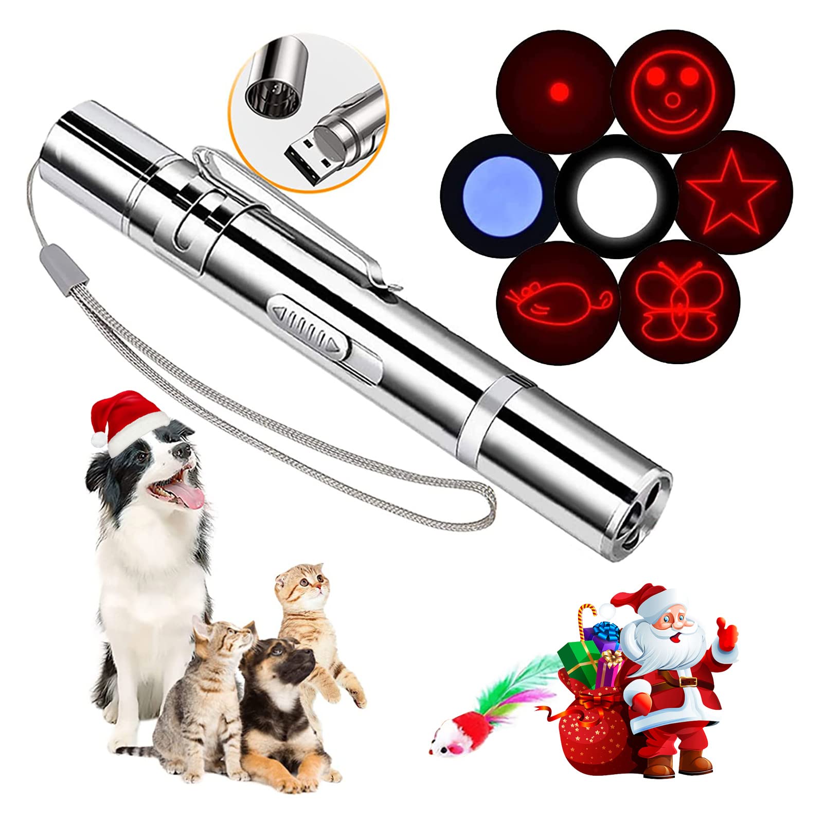 Havenfly Cat Laser Pointer Toy for Indoor Cats & Dogs - LED Red & Green Light Pet Toy with Adjustable Safety Collar - Fun Interactive Play for Kittens, Puppies & Small Pets - Perfect for Exercise & Training at Home