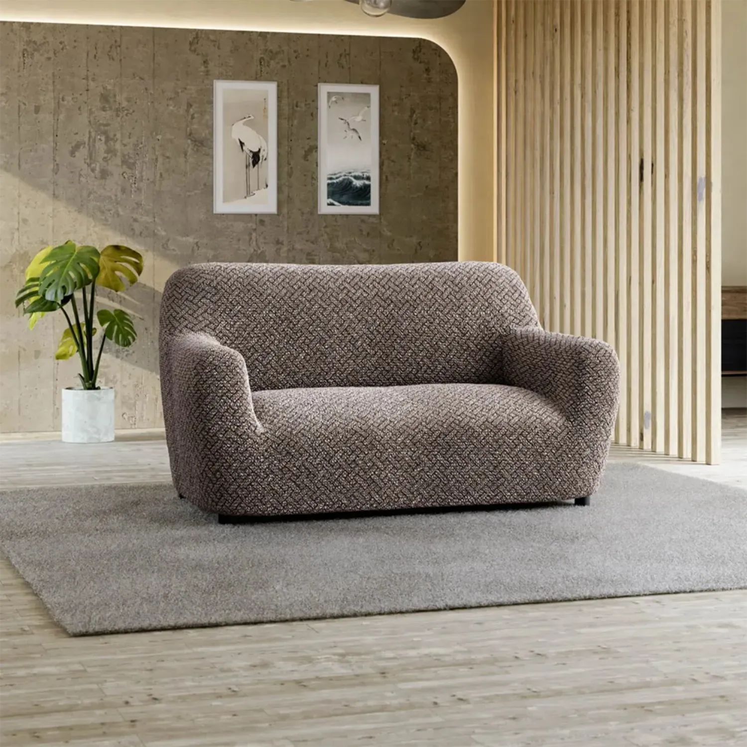 2 Seater Loveseat Slipcover - Soft Microfiber Fabric with Stylish Prints - Perfect for Living Room, Bedroom or Dorm Decor