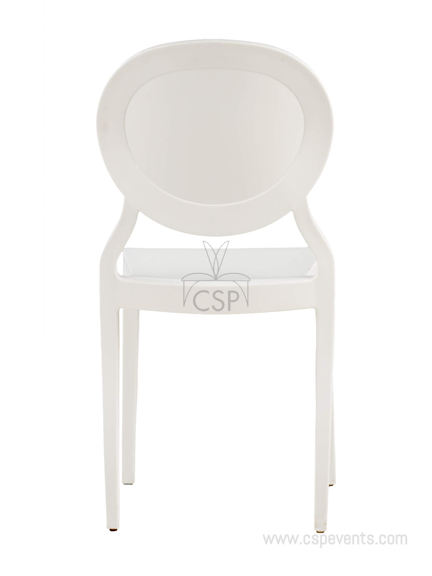 Emma White Armless Commercial Chairs - Stackable & Durable for Office, Restaurant, and Event Seating