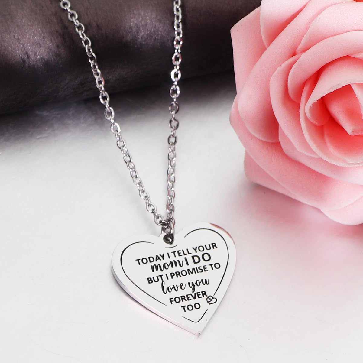 Beautiful Stepmom & Stepdad Necklace Gift for Stepdaughter or Stepson - 'Today I Tell Your Dad/Mom I Do' Promise Jewelry - Perfect for Weddings, Blended Family Gifts & Special Occasions
