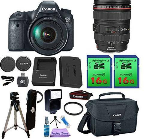 Canon EOS 6D DSLR Camera with EF 24-105mm f/4L IS USM Lens Kit - Professional Full Frame Digital Camera for Photography & Videography - Perfect for Travel, Wedding, and Portrait Shooting