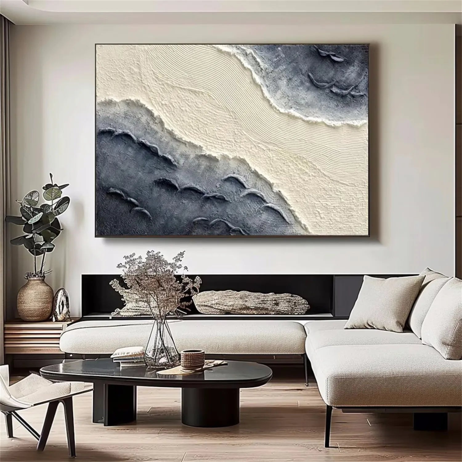 Ocean And Sky Painting #OS 191 - Handmade Canvas Wall Art for Home & Office Decor - Perfect for Living Room, Bedroom or Gift